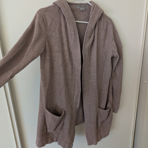 Barefoot Dreams Womens Medium Hooded Cardigan Brown Soft Cozy Loungewear Cottage - Picture 4 of 6